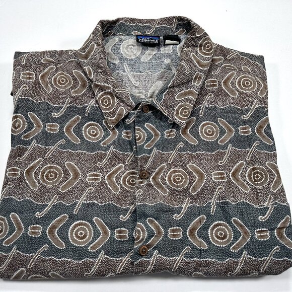 Patagonia Other - Patagonia Hawaiian Shirt Aloha All Over Print Shapes Geometric Men's XL Rare
